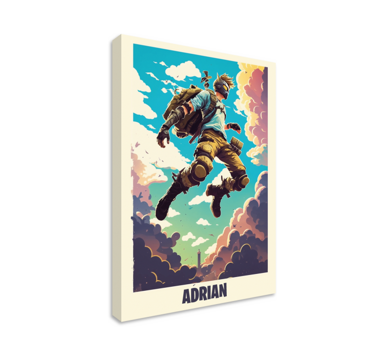 Epic character with personalized gaming canvas - TenStickers