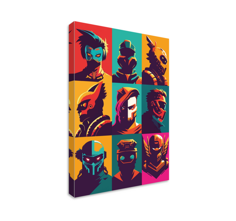 Pop art epic characters  gaming framed wall art - TenStickers