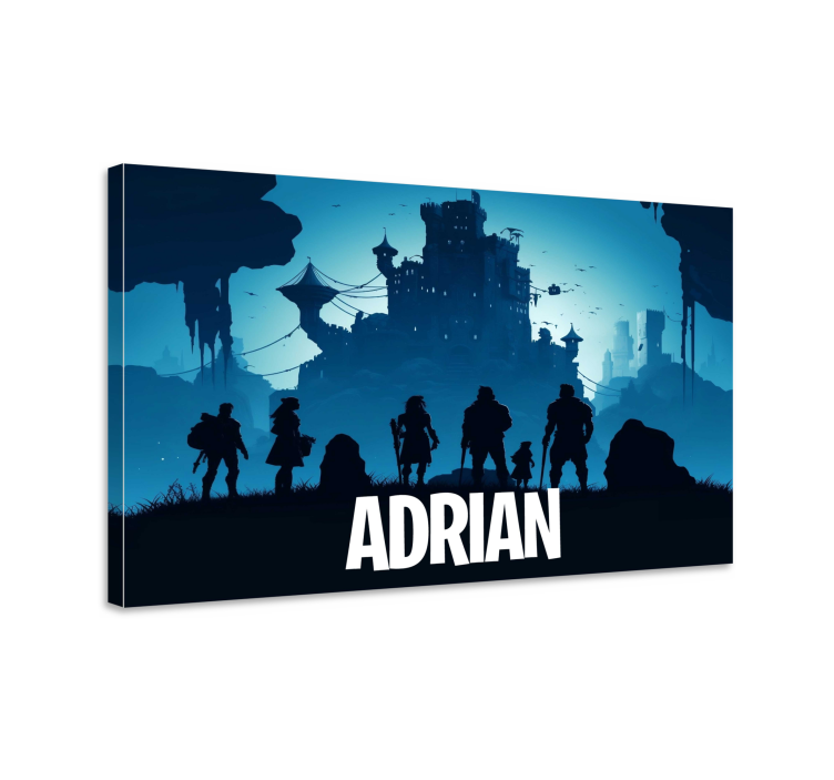Blue epic castle framed gaming wall art - TenStickers