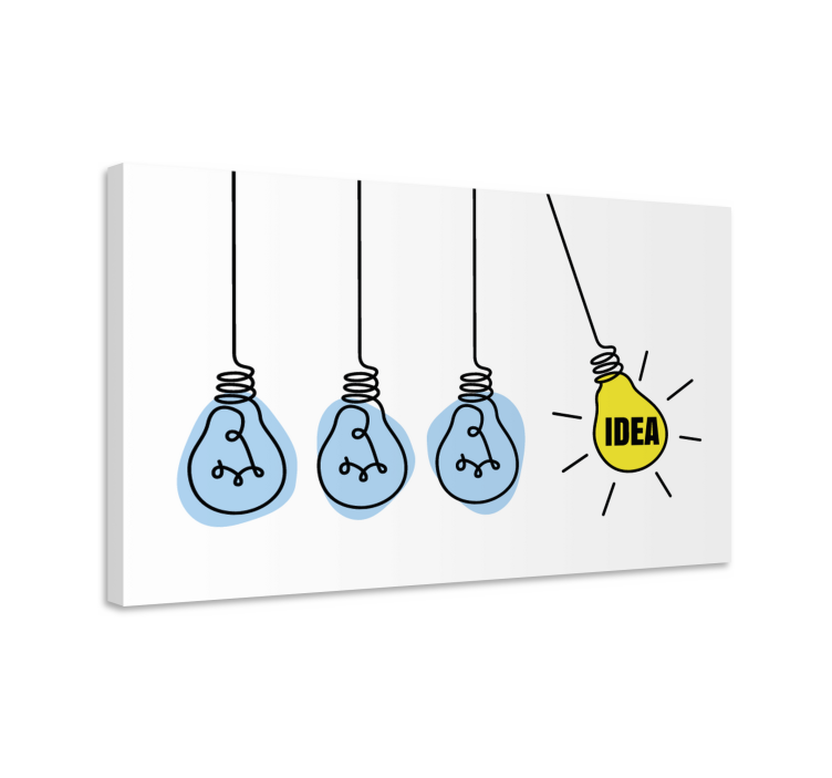 Light bulbs with idea inspirational canvas art - TenStickers