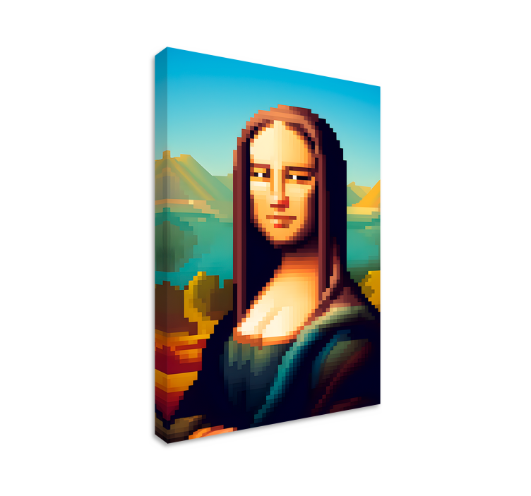 Gioconda pixel art canvas art - TenStickers