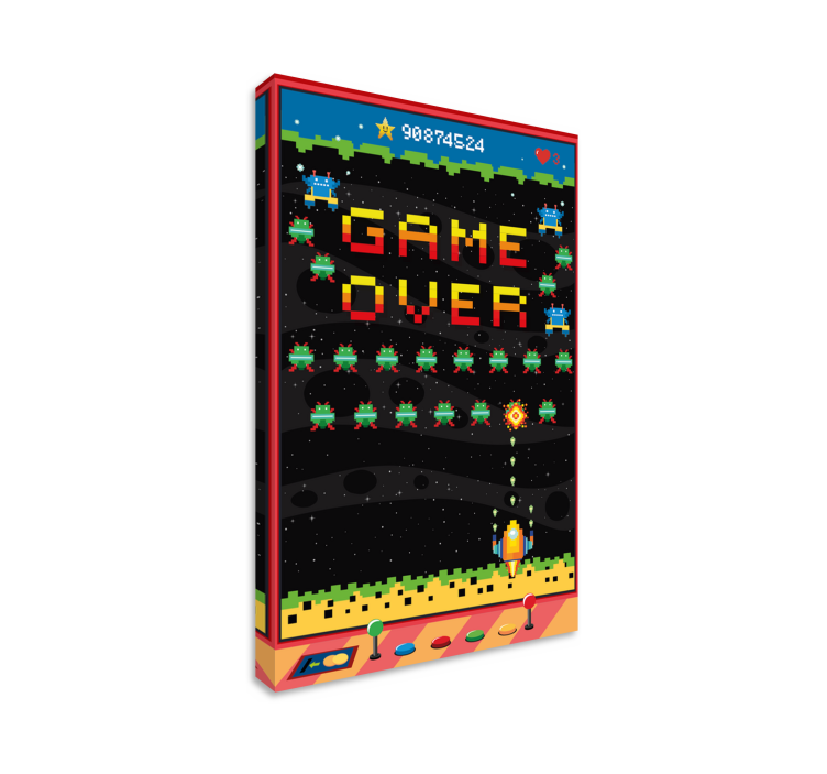 8 bits arcade screen framed gaming wall art - TenStickers