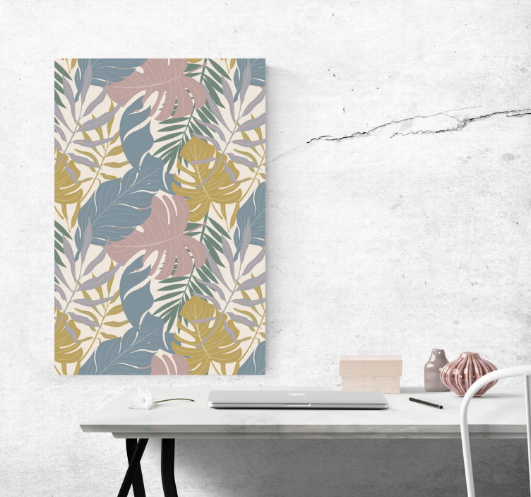 Flowers canvas tropical leaf designs - TenStickers