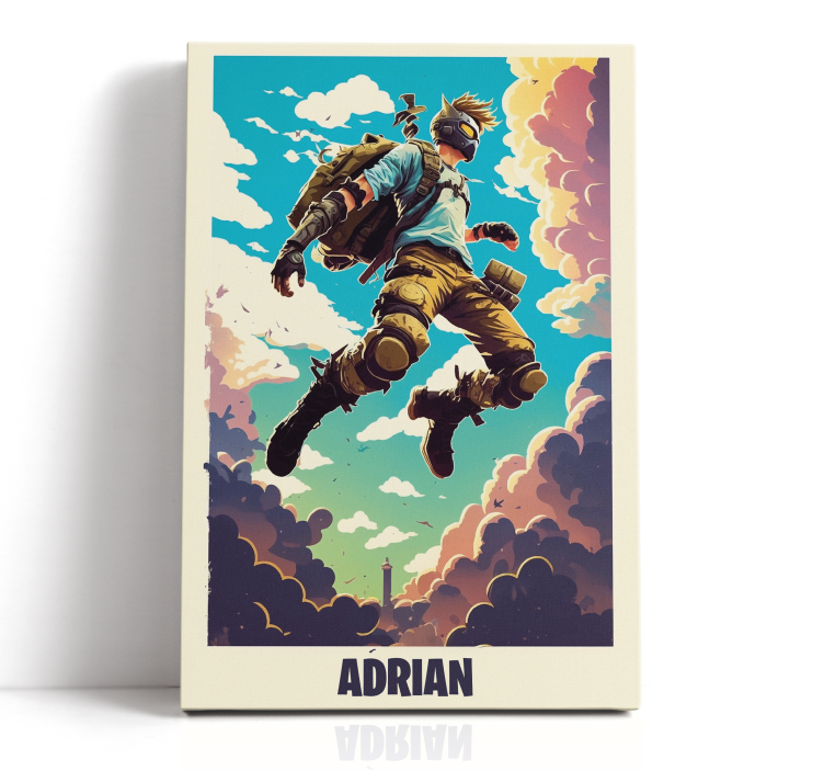 Epic character with personalized gaming canvas - TenStickers