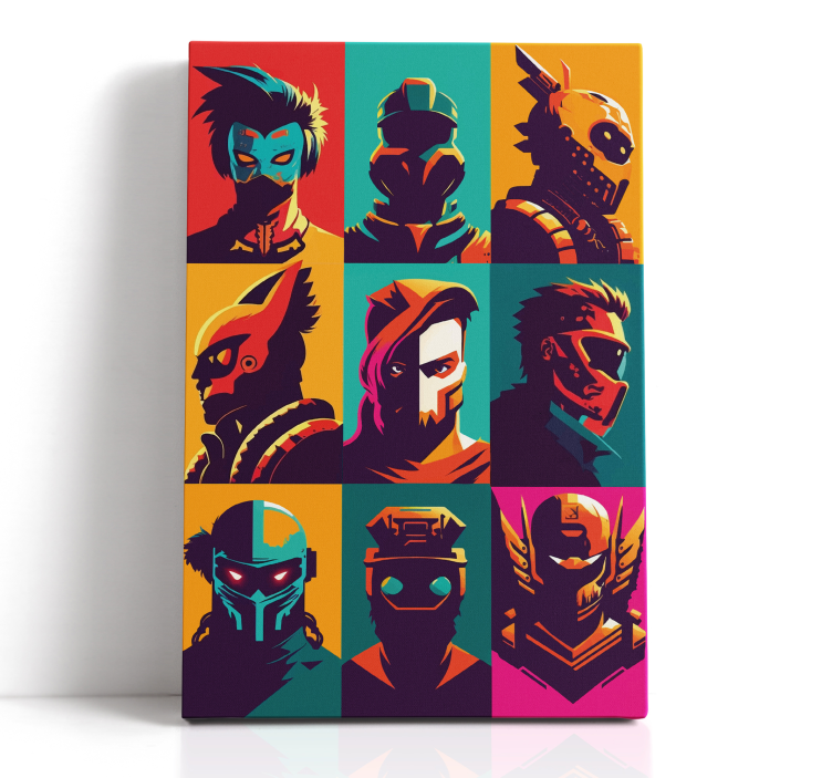 Pop art epic characters  gaming framed wall art - TenStickers
