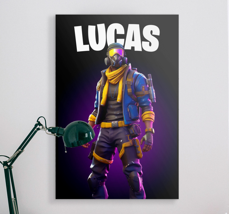 Warrior in shades framed gaming wall art - TenStickers