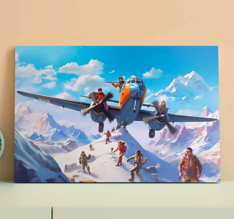 Characters on an aeroplane gaming wall art - TenStickers
