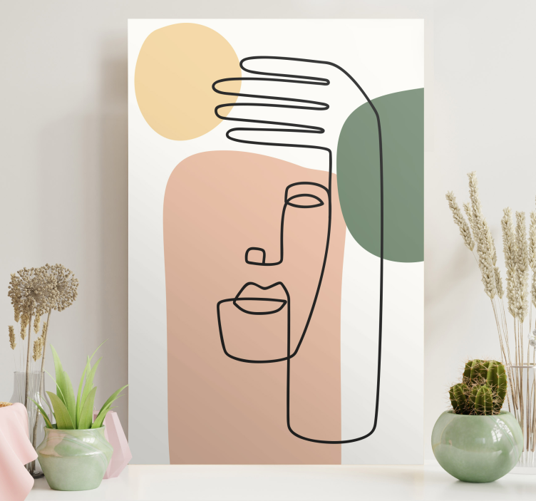 Abstract wall art 1 abstract line face art - TenStickers