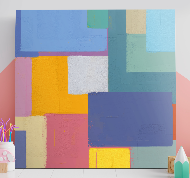 Abstract wall art 1 vibrant geometric shapes - TenStickers