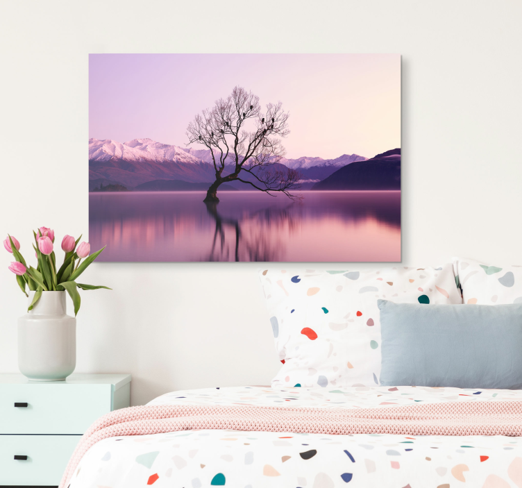 Autumn tree with crows Tree wall art canvas - TenStickers