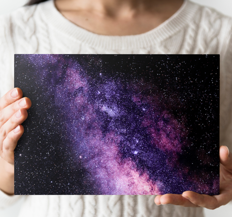 Beautiful purple view of space landscape canvas - TenStickers