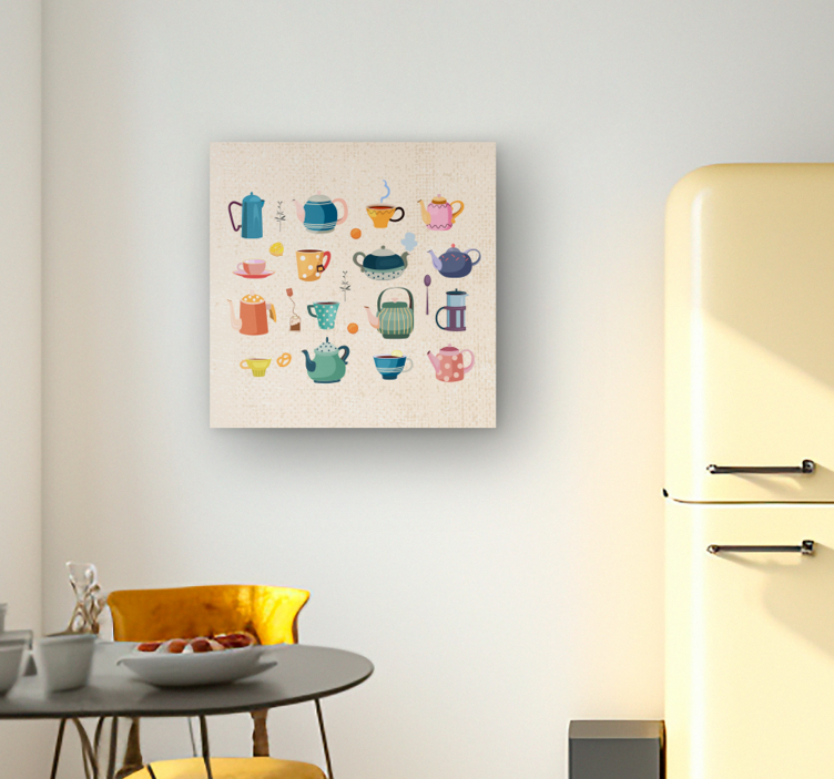 Charming Tea Collection quote canvas - TenStickers