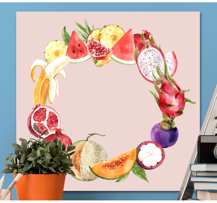 Circular Arrangement fruit canvas wall art - TenStickers