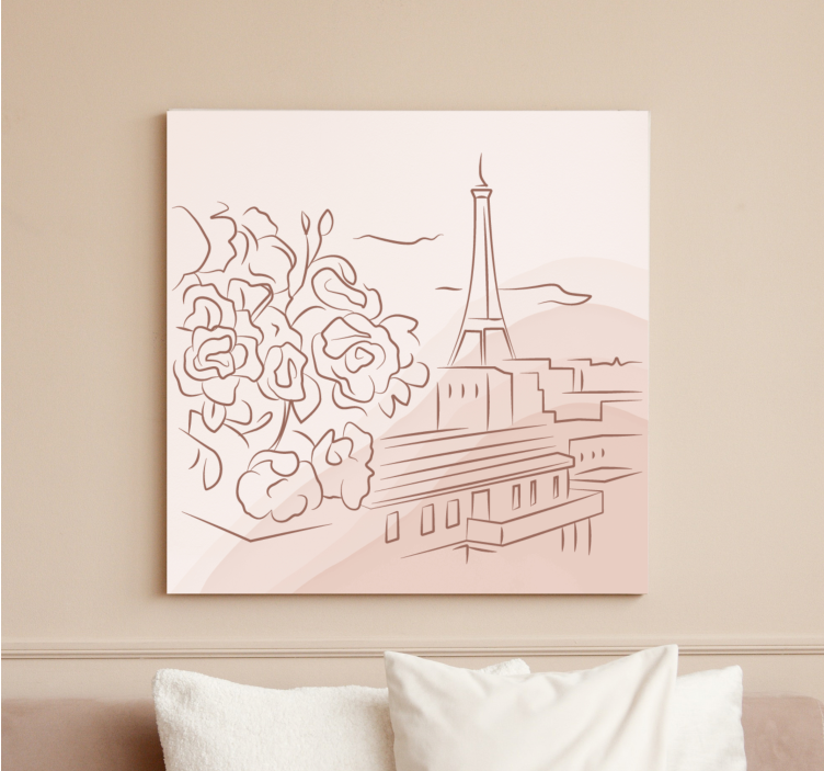 Cityscape wall art parisian floral view - TenStickers