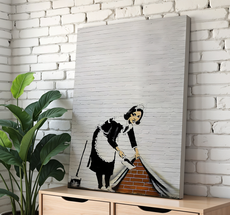 Cleaning lady canvas art decoration - TenStickers