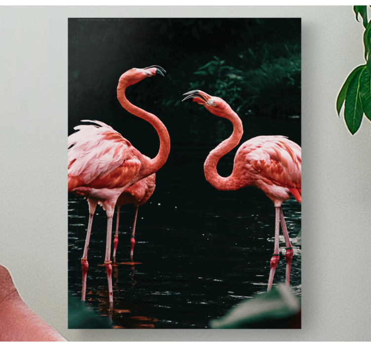 Couple of flamingos animal canvas prints - TenStickers