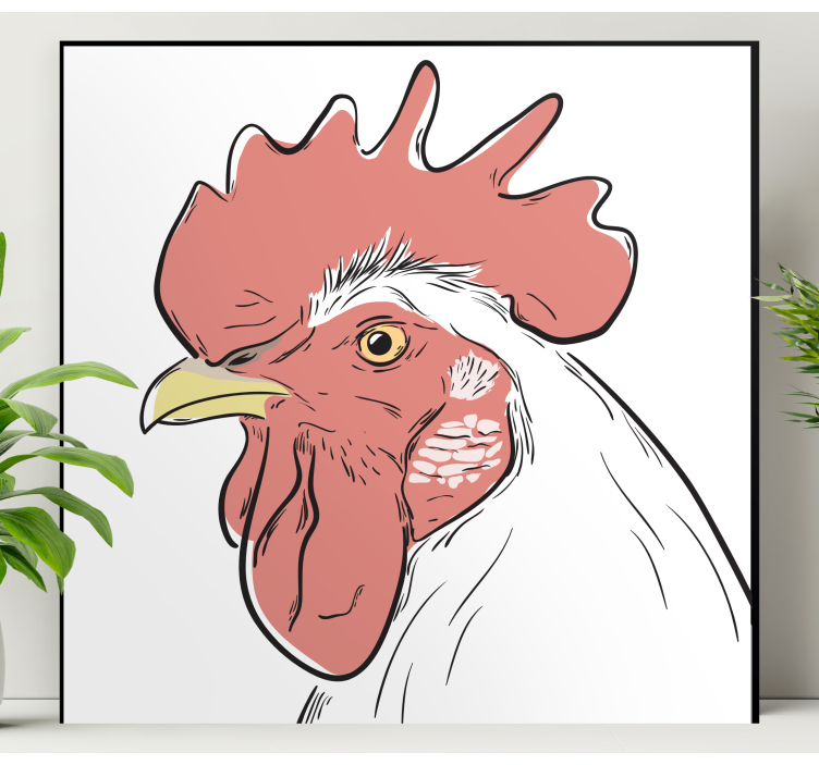 Dog wall art detailed rooster portrait - TenStickers