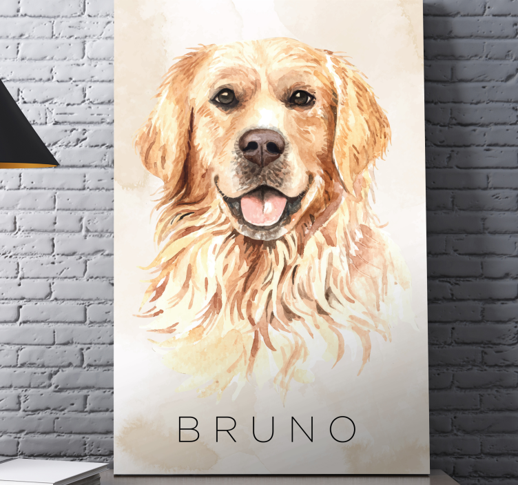 Dog wall art golden retriever portrait - TenStickers
