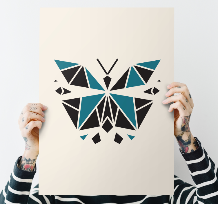Dragonfly canvas in geometric butterfly design - TenStickers