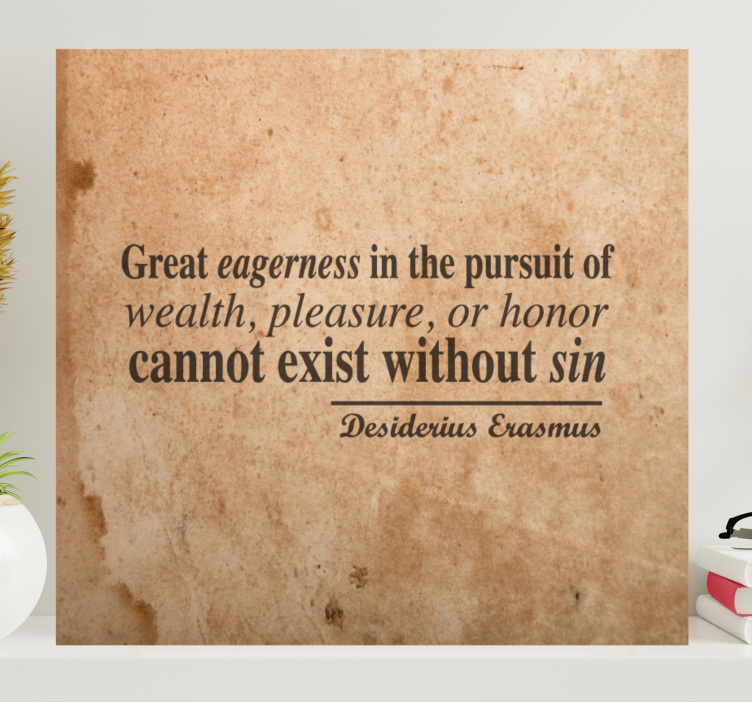 Eagerness and wealth quote canvas - TenStickers