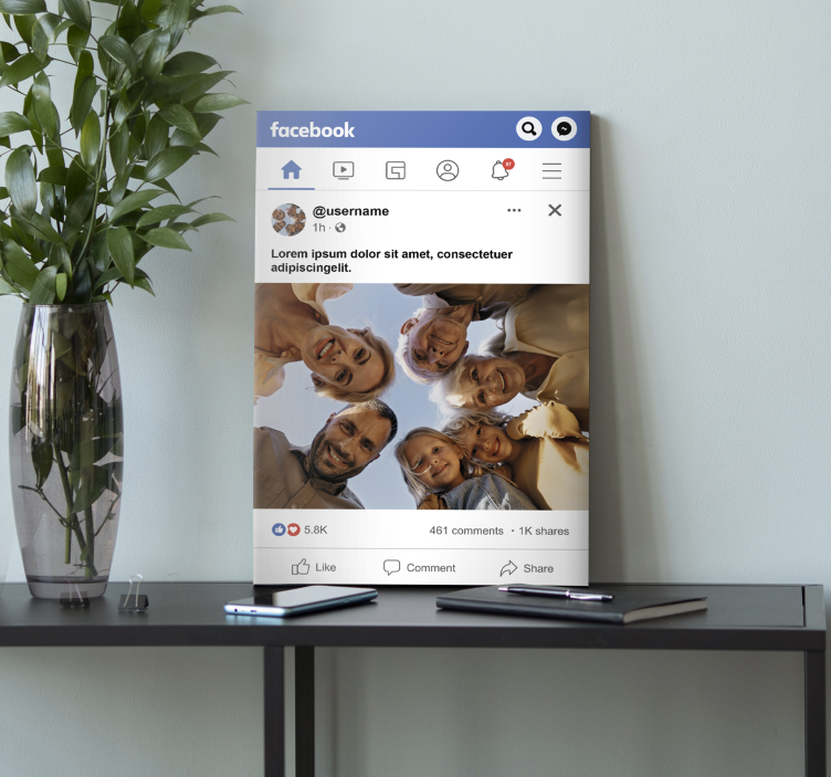 Facebook screen customized canvas print - TenStickers