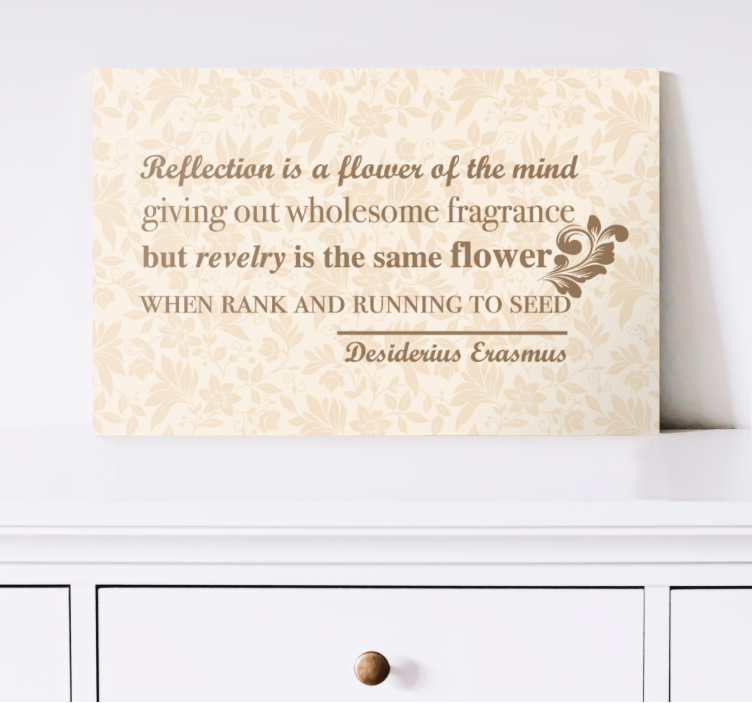 Floral reflection quote quote canvas - TenStickers