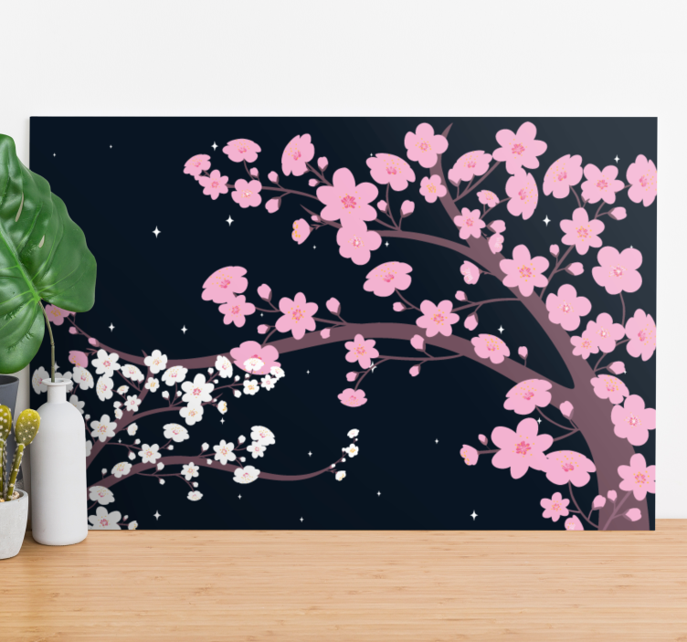 Flowers canvas cherry blossom branches art print - TenStickers
