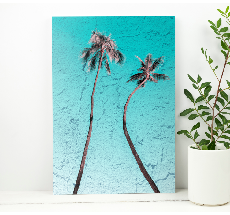 Flowers canvas elegant palm trees art - TenStickers