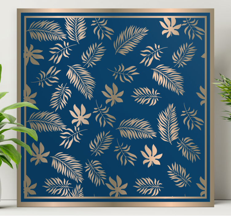 Flowers canvas foliage pattern design - TenStickers