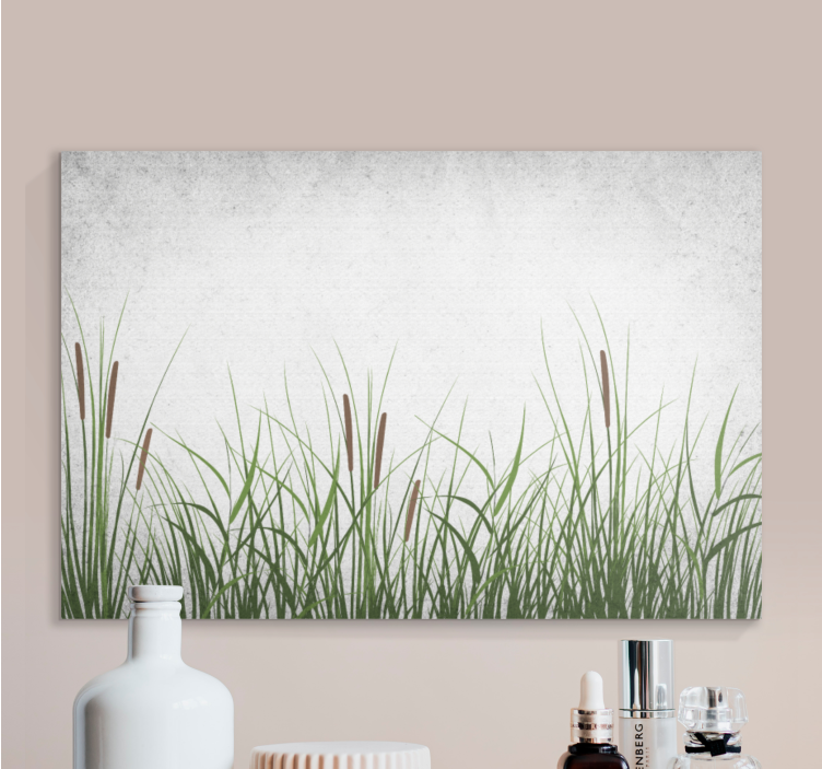 Flowers canvas natural grass design - TenStickers