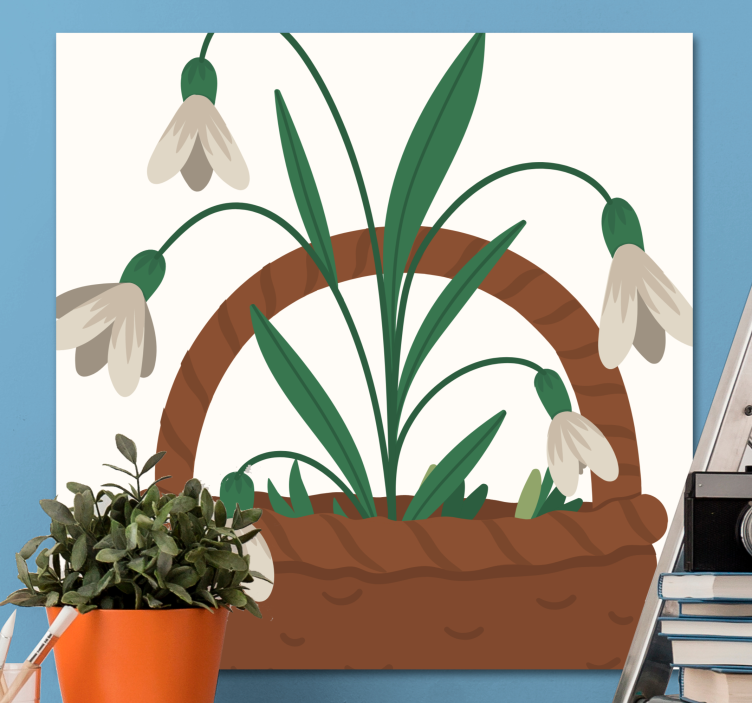 Flowers canvas snowdrop flower basket - TenStickers