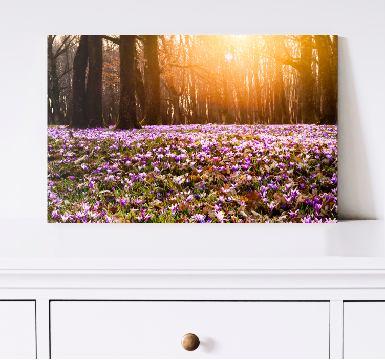 Flowers canvas spring blooming landscape - TenStickers