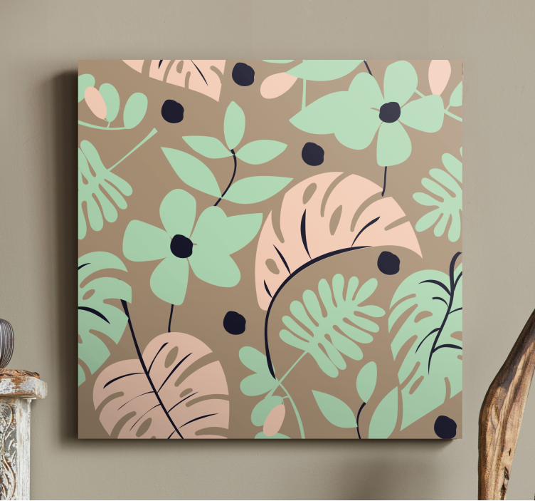 Flowers canvas tropical leaf bouquet - TenStickers