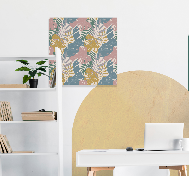 Flowers canvas tropical leaf designs - TenStickers