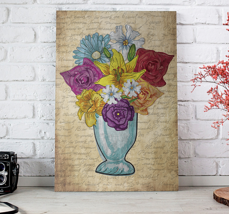 Flowers canvas vase of blooms - TenStickers