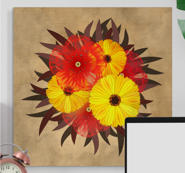 Flowers canvas vibrant bloom display - TenStickers