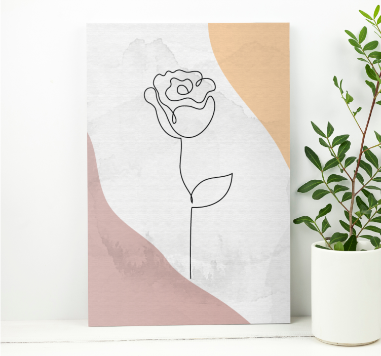 Flowers canvas with elegant rose outline - TenStickers