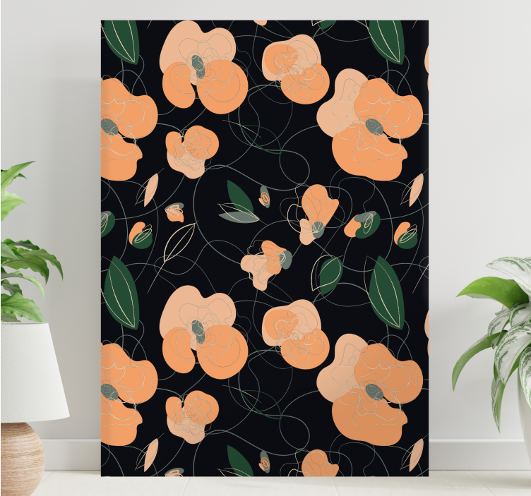Flowers canvas with graceful floral design - TenStickers