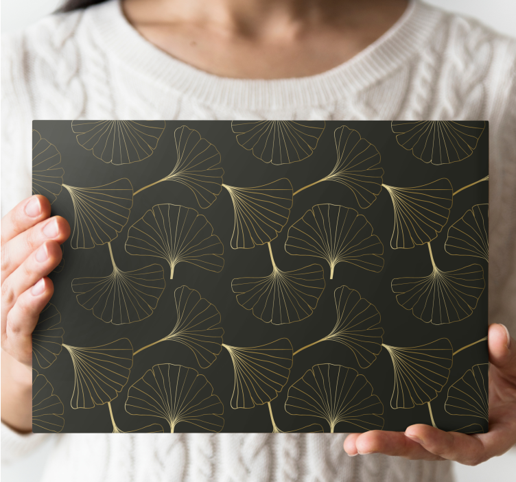 Flowers canvas with graceful ginkgo leaves - TenStickers
