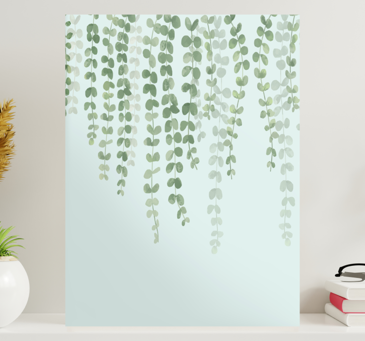 Flowers canvas with lush greenery vines - TenStickers