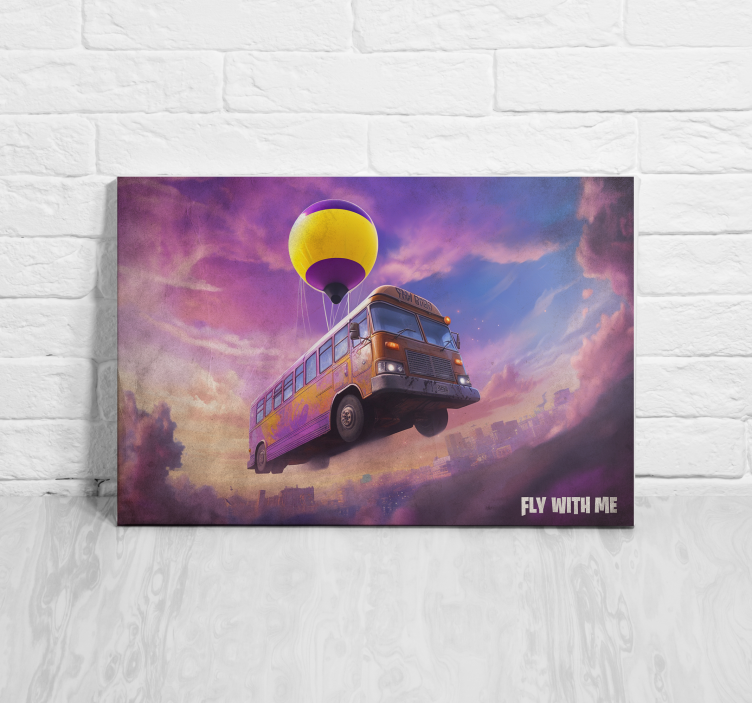 Flying bus scene gaming gaming wall art - TenStickers