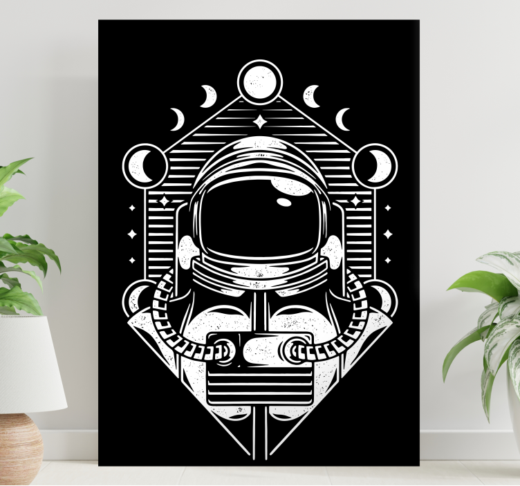 Framed gaming wall art astronaut moon phases - TenStickers