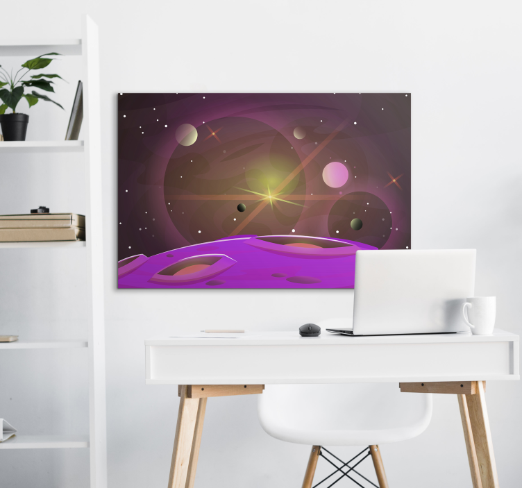 Framed gaming wall art galactic landscape - TenStickers