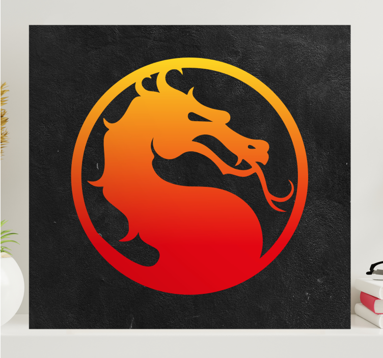 Framed gaming wall art mortal kombat dragon - TenStickers