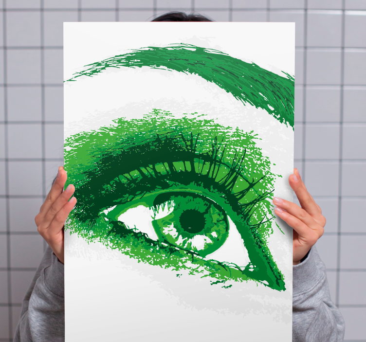 Fruit canvas wall art green eye illustration - TenStickers
