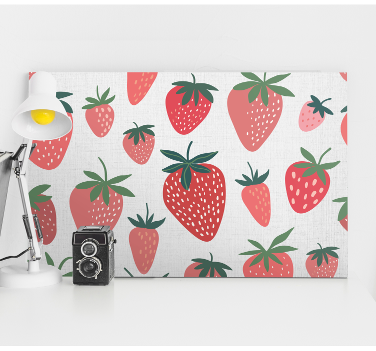 Fruit canvas wall art strawberry design - TenStickers