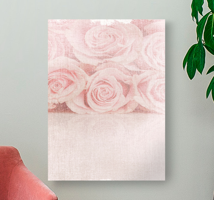 Gentle blush roses flowers canvas - TenStickers