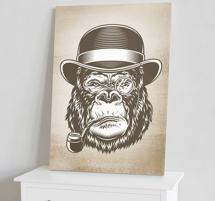 Gentlemanly Gorilla animal canvas wall art - TenStickers