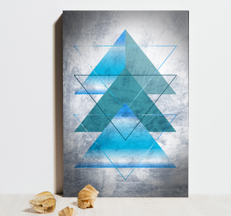 Geometric canvas in blue geometric shapes - TenStickers