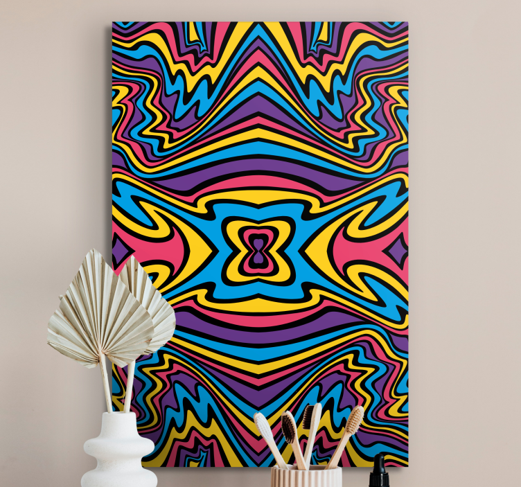 Geometric canvas with lively abstract designs - TenStickers